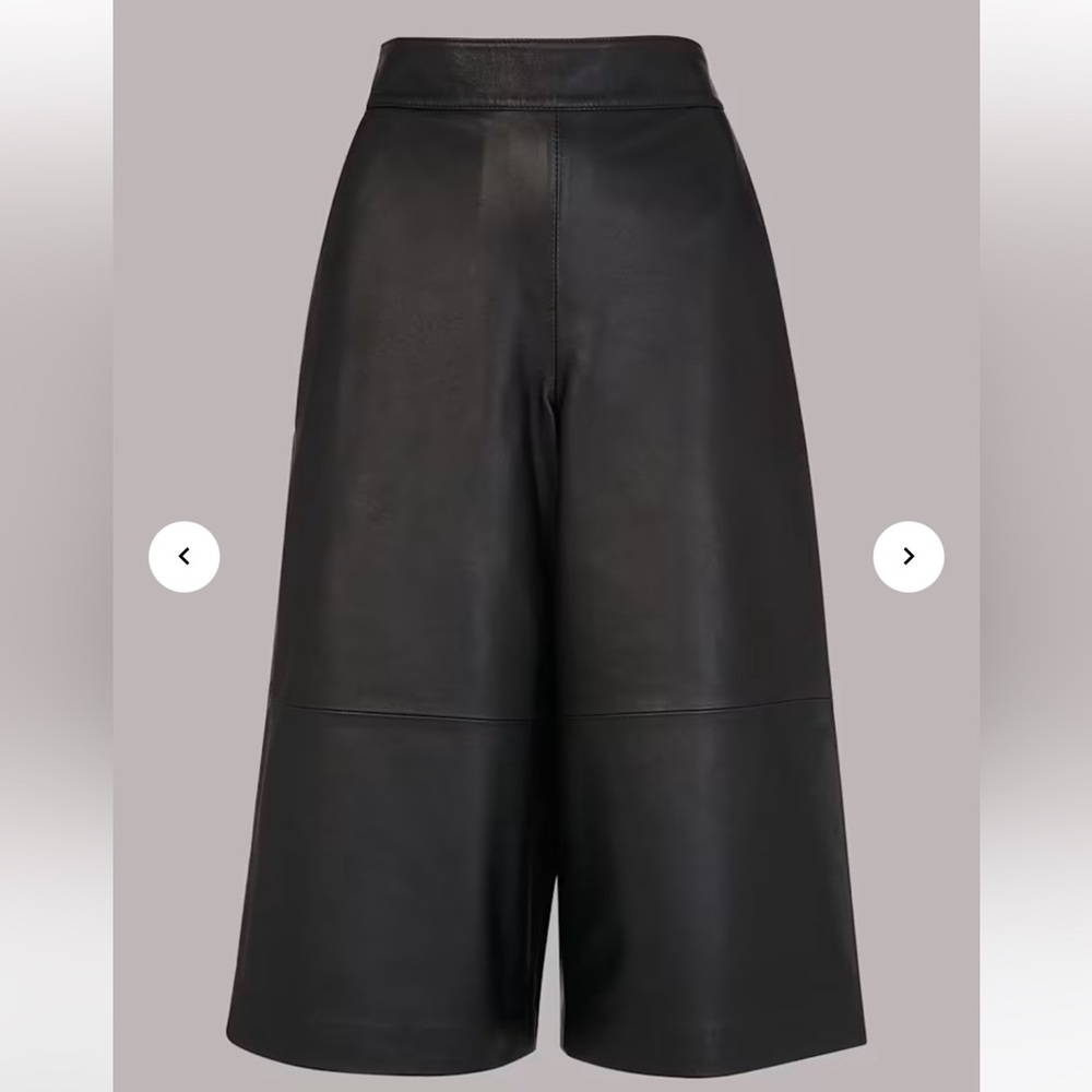 -SOLD- Whistles Black Leather Culottes
